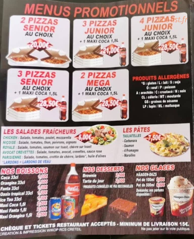 Pronto Pizza — carte page 3