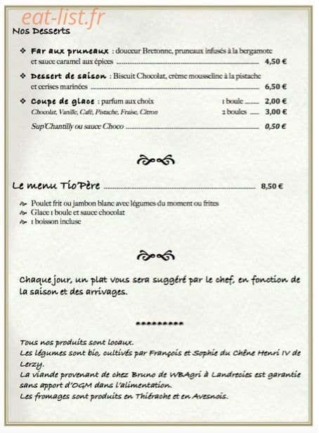La Halle Estaminet — carte page 2