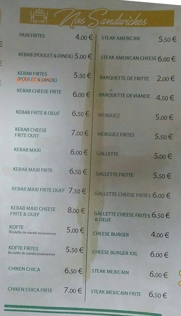 Efe Kebab — carte page 2