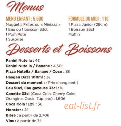 JoCo Pizzas — carte page 3