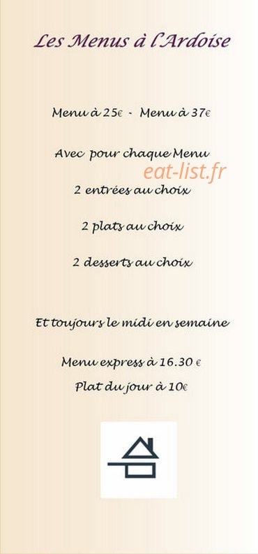 Carte et menu de Les lavandieres à Fontaine les Vervins — Les menus