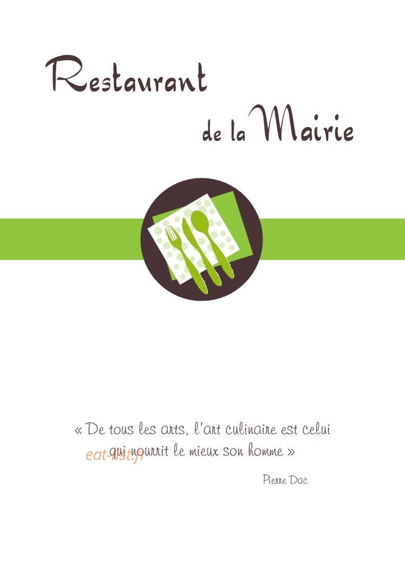 Restaurant de la Mairie — carte page 1