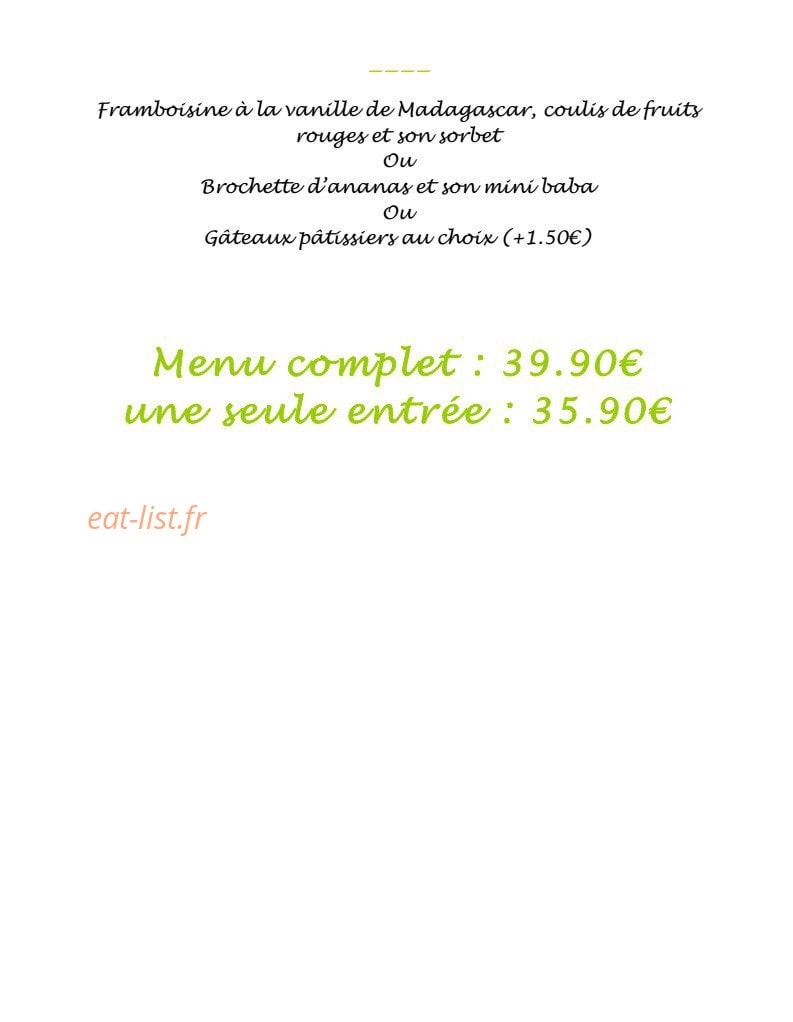 Restaurant de la Mairie — carte page 6