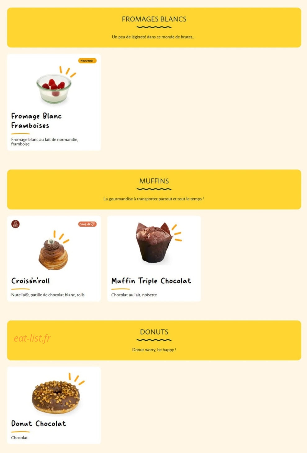 La Croissanterie — carte page 8
