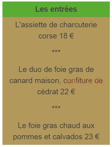 L'Hôtel Restaurant du Cheval Blanc — carte page 1