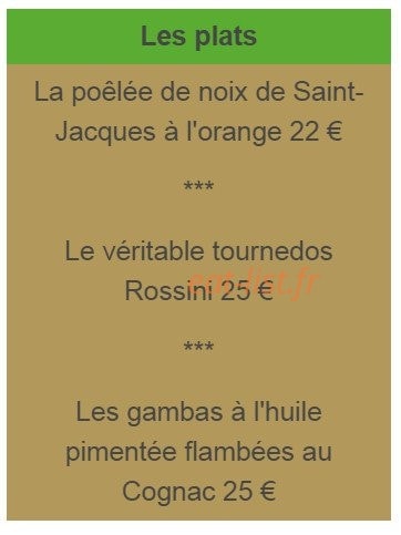 L'Hôtel Restaurant du Cheval Blanc — carte page 2