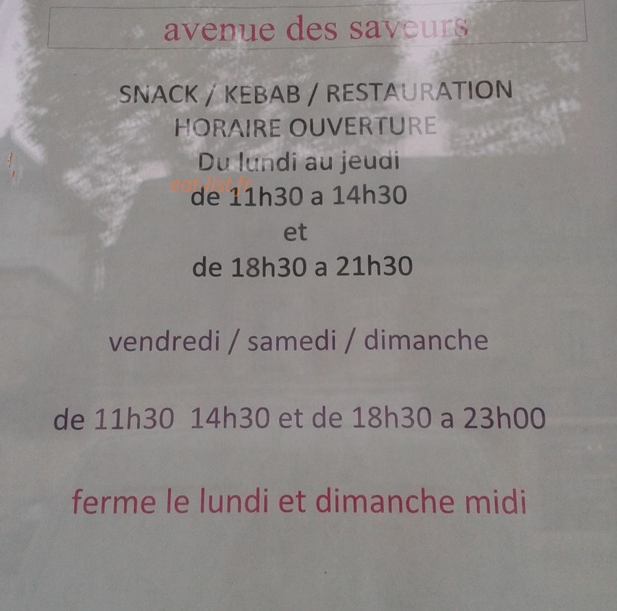 avenue des Saveurs — carte page 1
