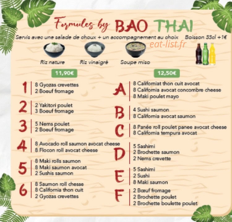 Bao thaï — carte page 2