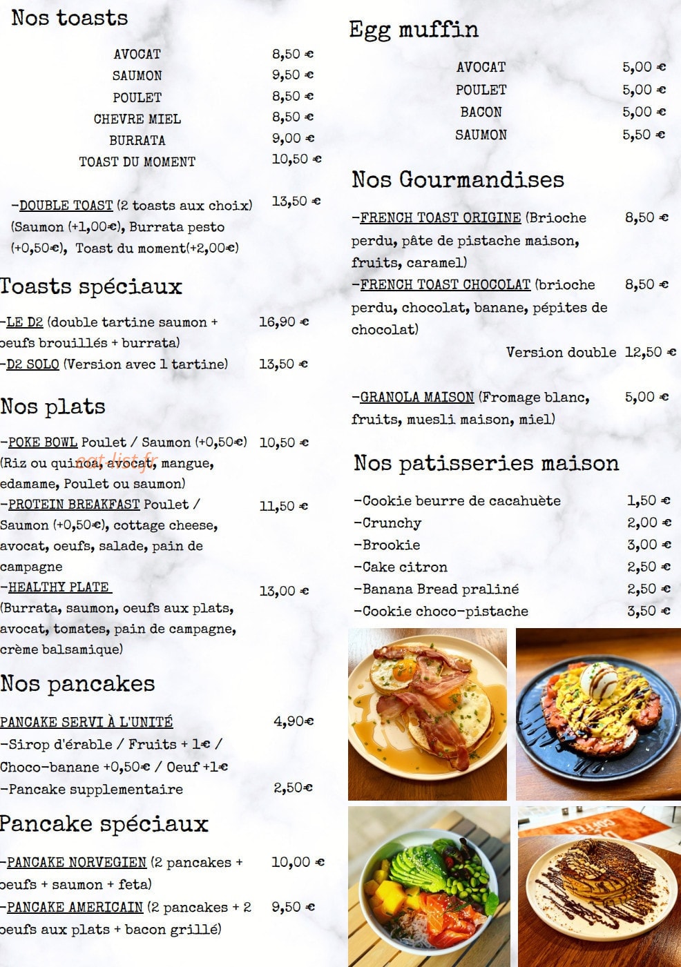 D2 Coffee — carte page 1
