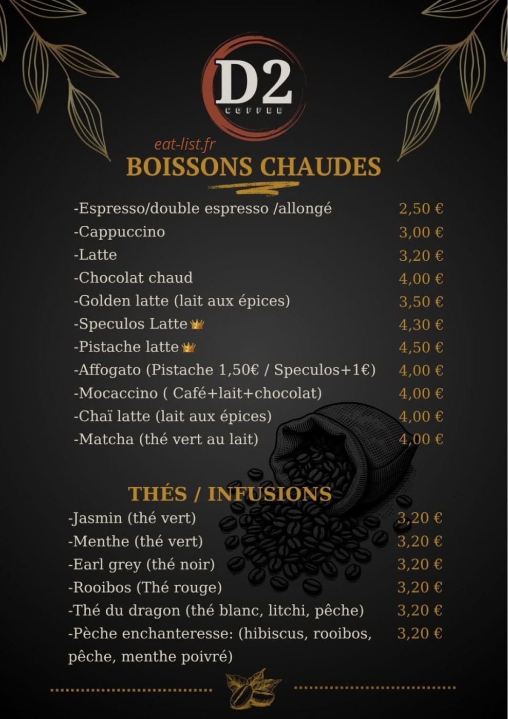 D2 Coffee — carte page 2