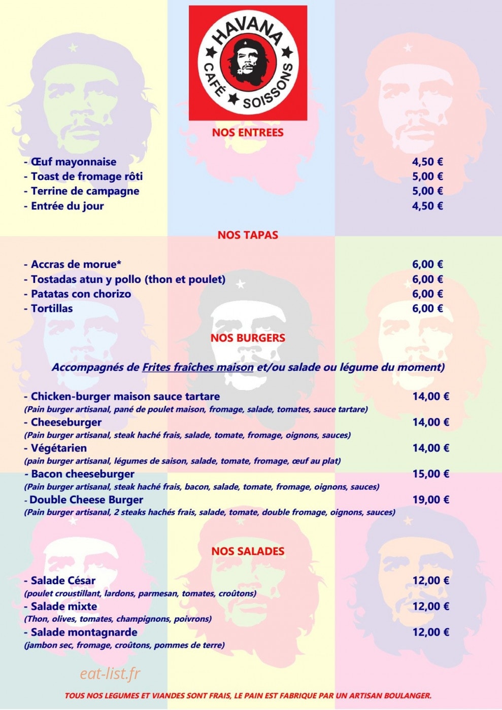 Havana Café — carte page 1