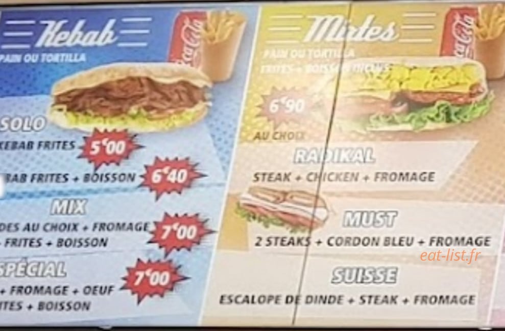 L' Arret Sandwich — carte page 2