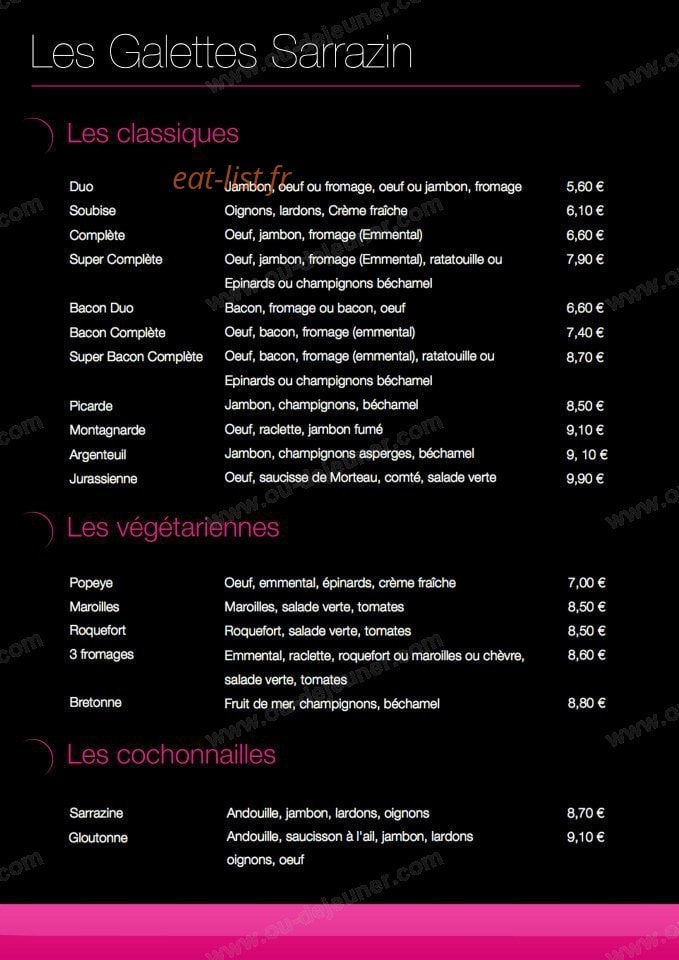 La Galettière — carte page 6