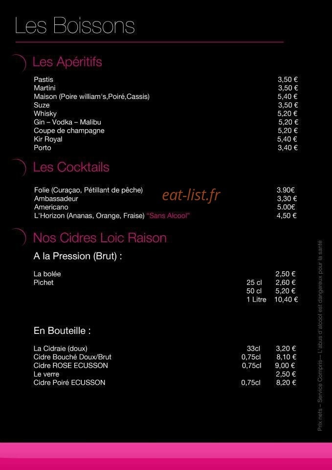 La Galettière — carte page 8