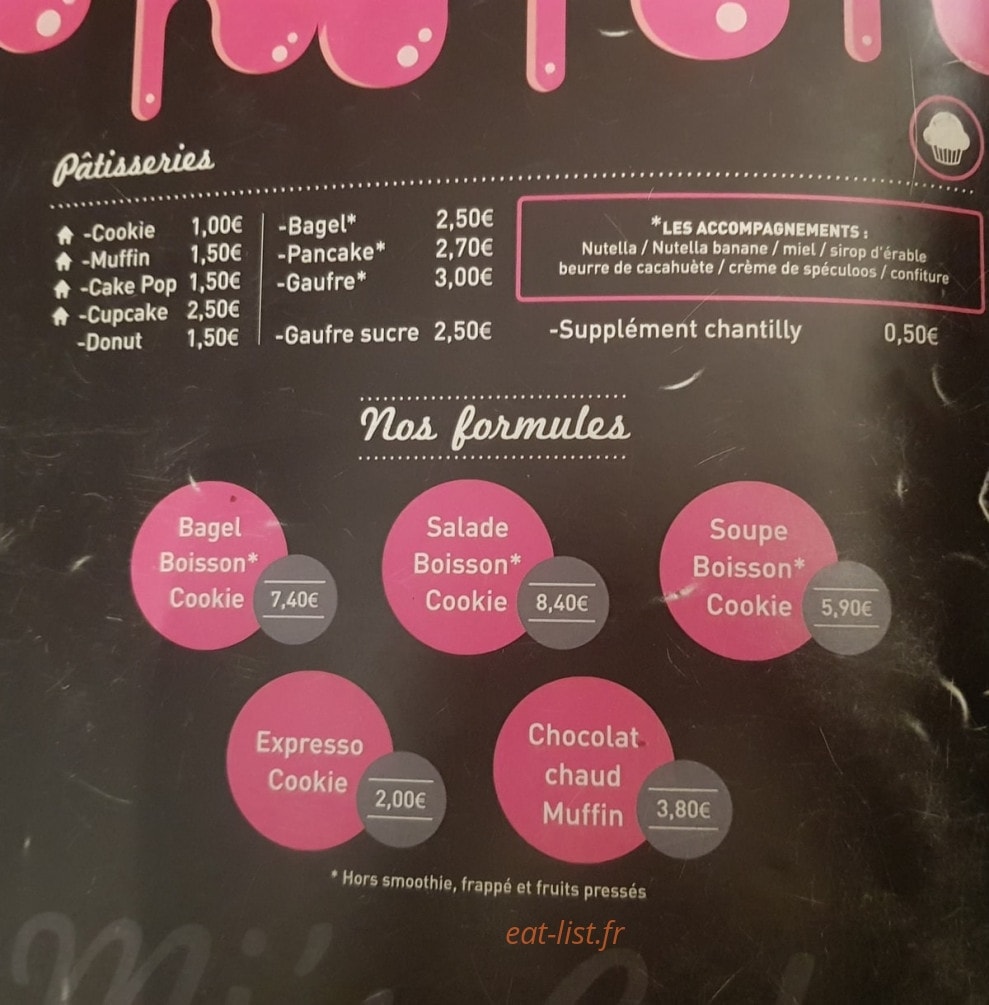 Mj's Cakes — carte page 1