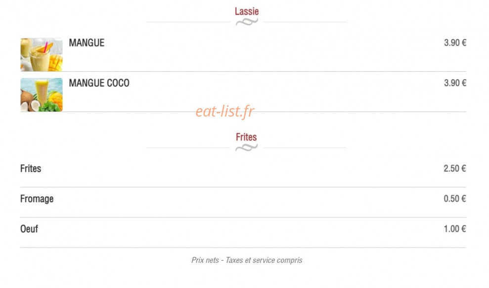 Naan Five — carte page 8