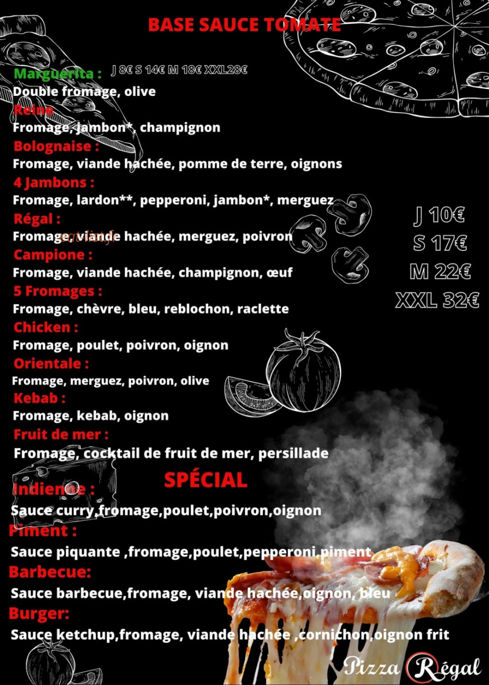 Pizza régal — carte page 2