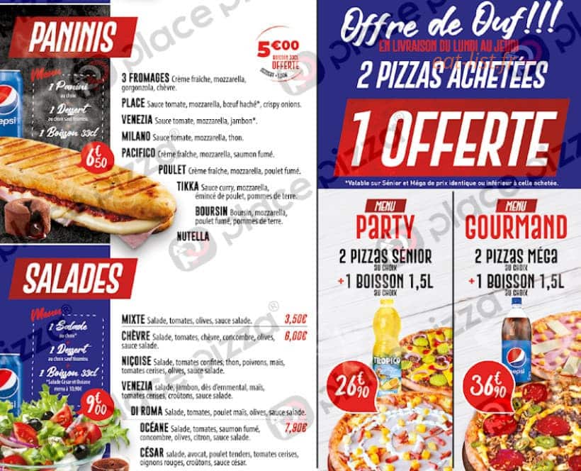 Place Pizza — carte page 5