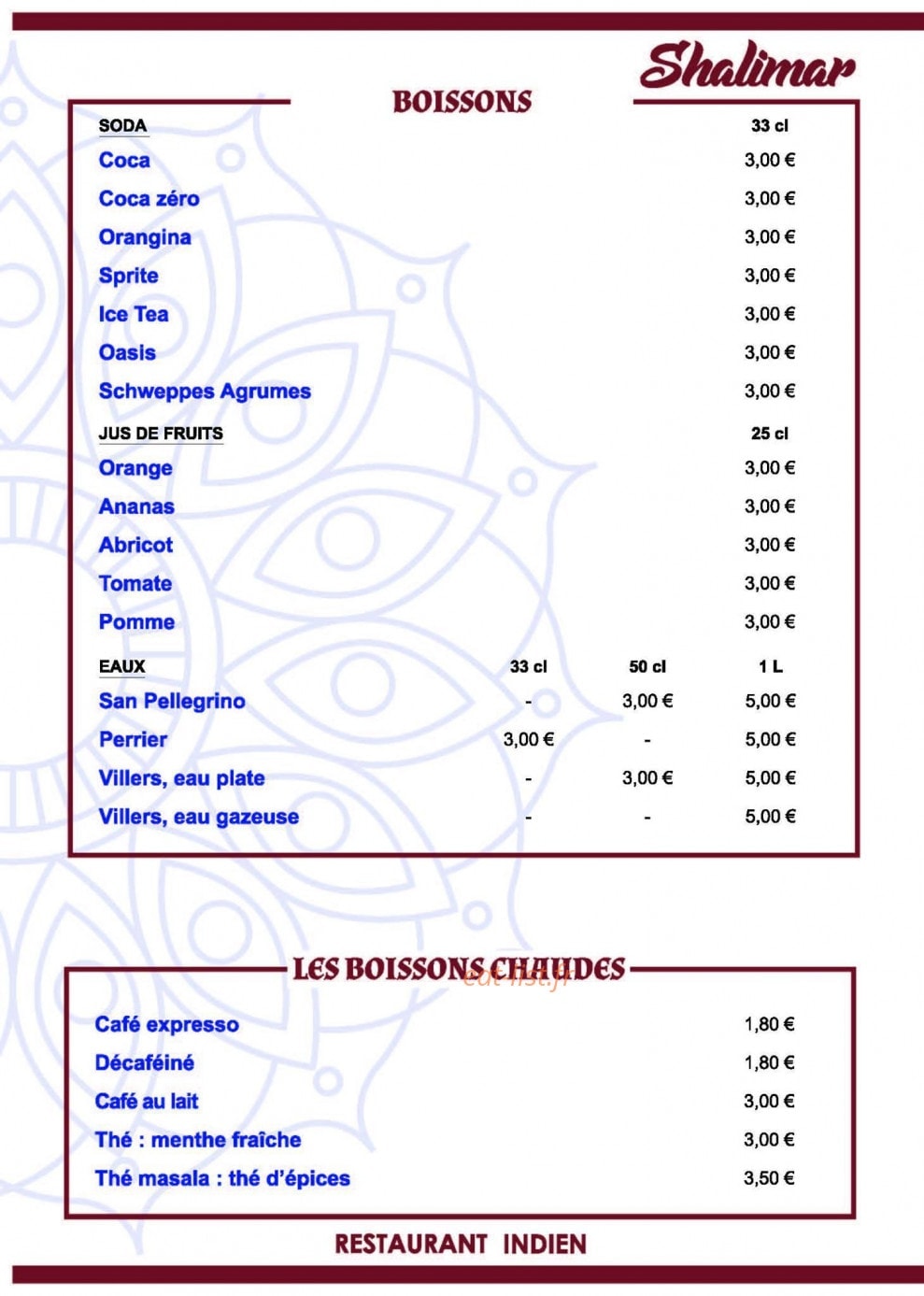 Shalimar — carte page 8