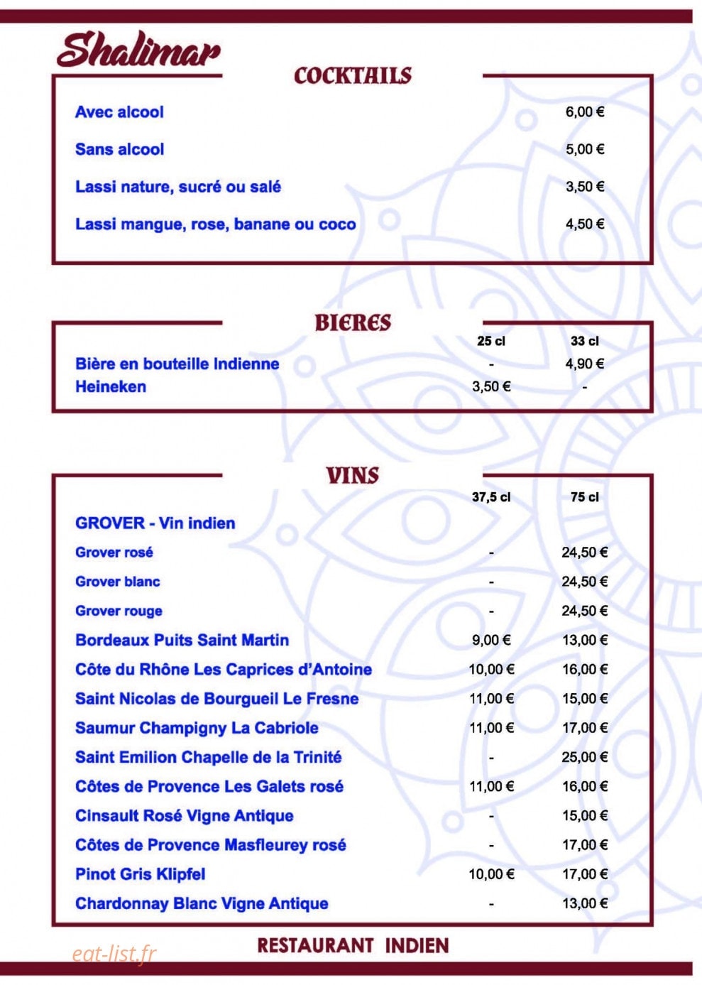 Shalimar — carte page 7