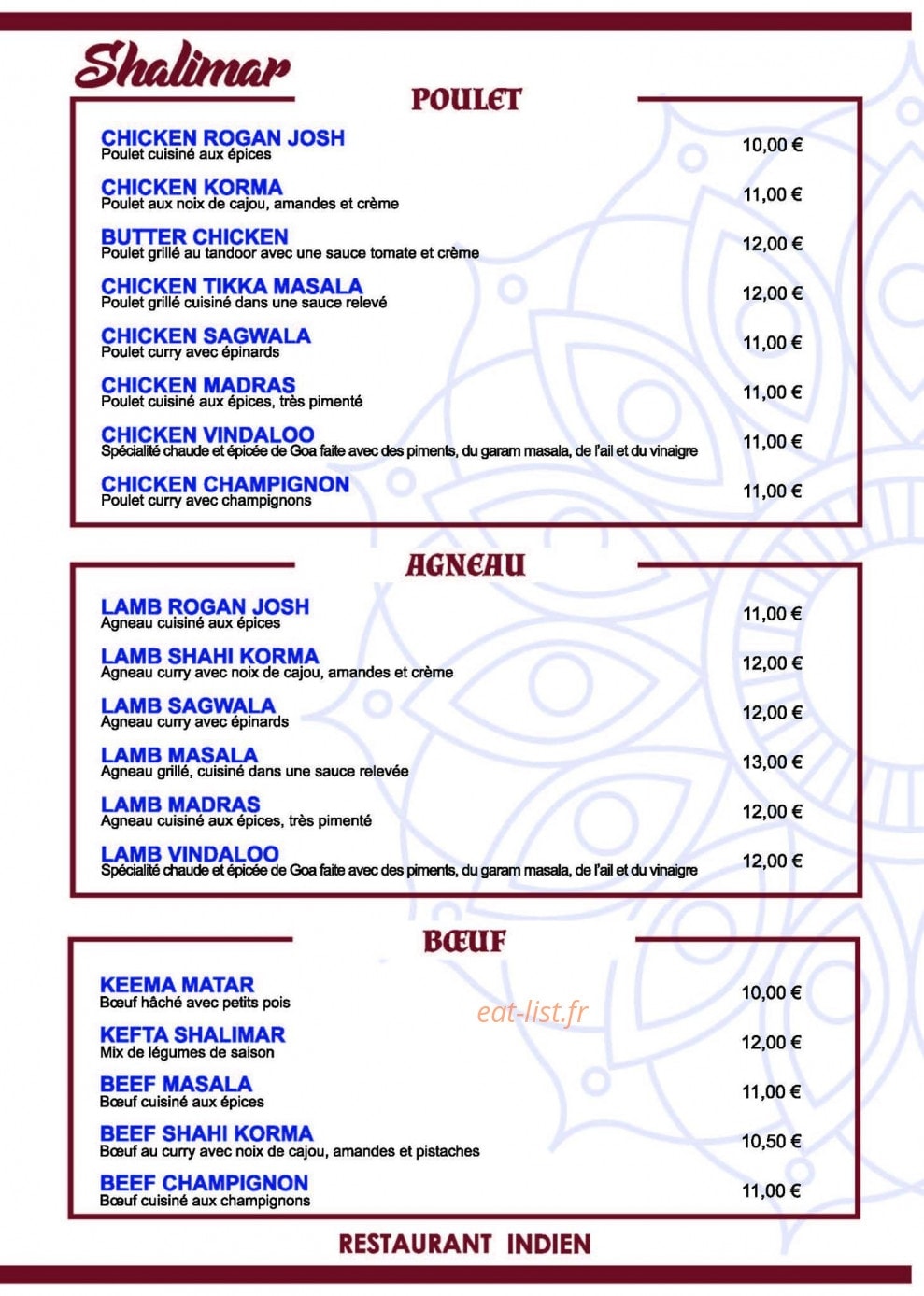 Shalimar — carte page 3