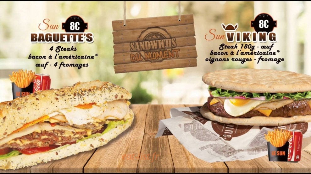 Sun Burger — carte page 4