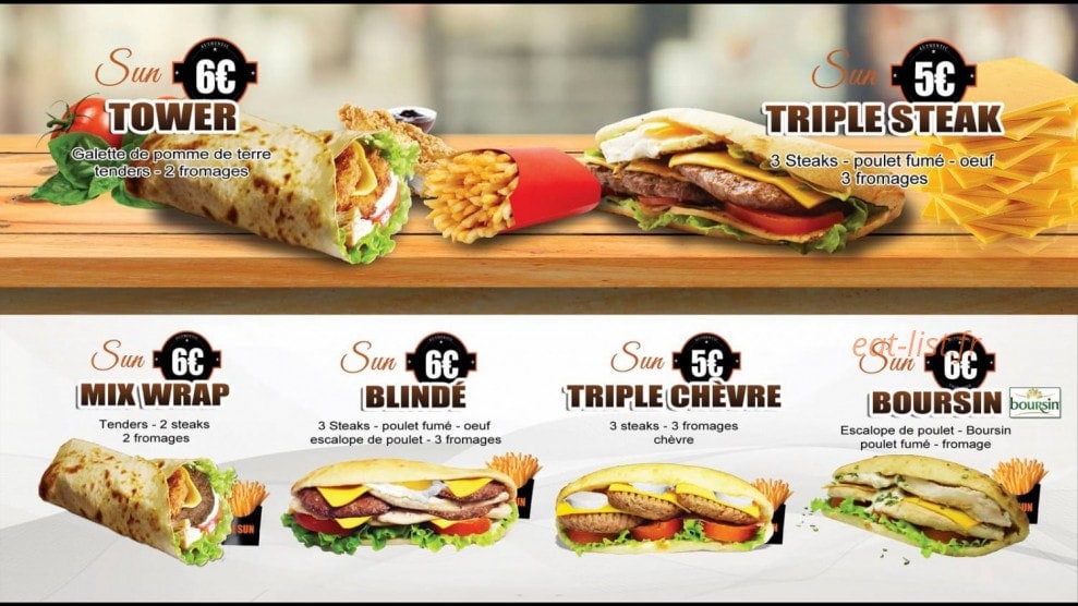 Sun Burger — carte page 6