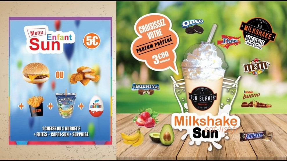 Sun Burger — carte page 2