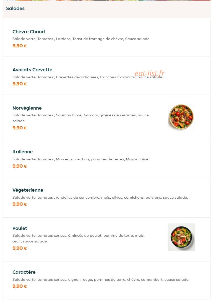 The Kitchen — carte page 14
