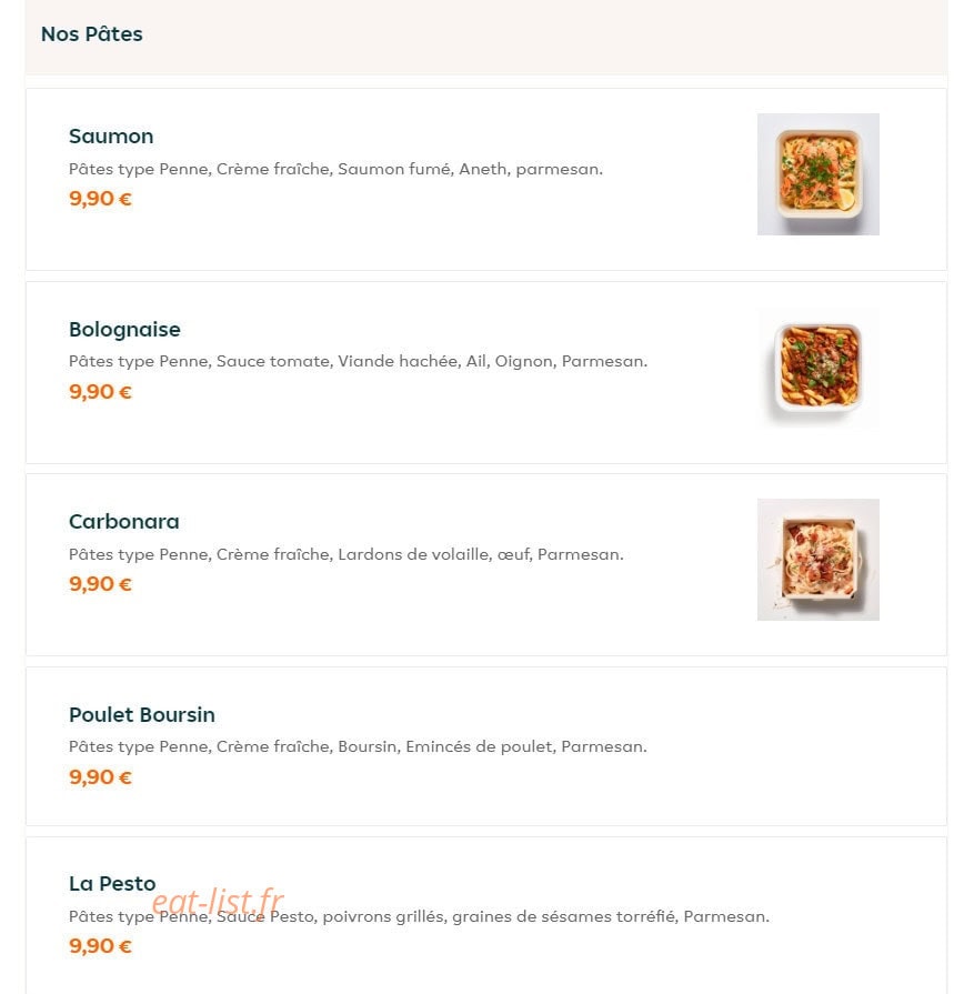 The Kitchen — carte page 12