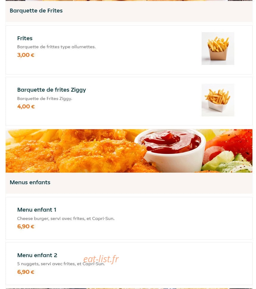 The Kitchen — carte page 15