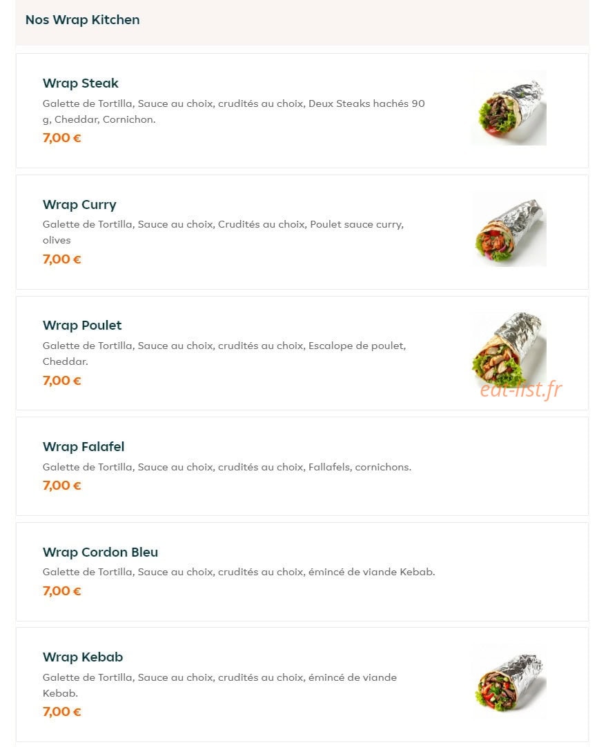 The Kitchen — carte page 3