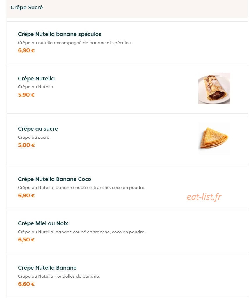 The Kitchen — carte page 16