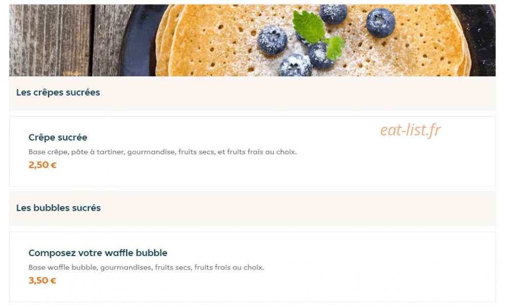 Waffle N' Pizza — carte page 3
