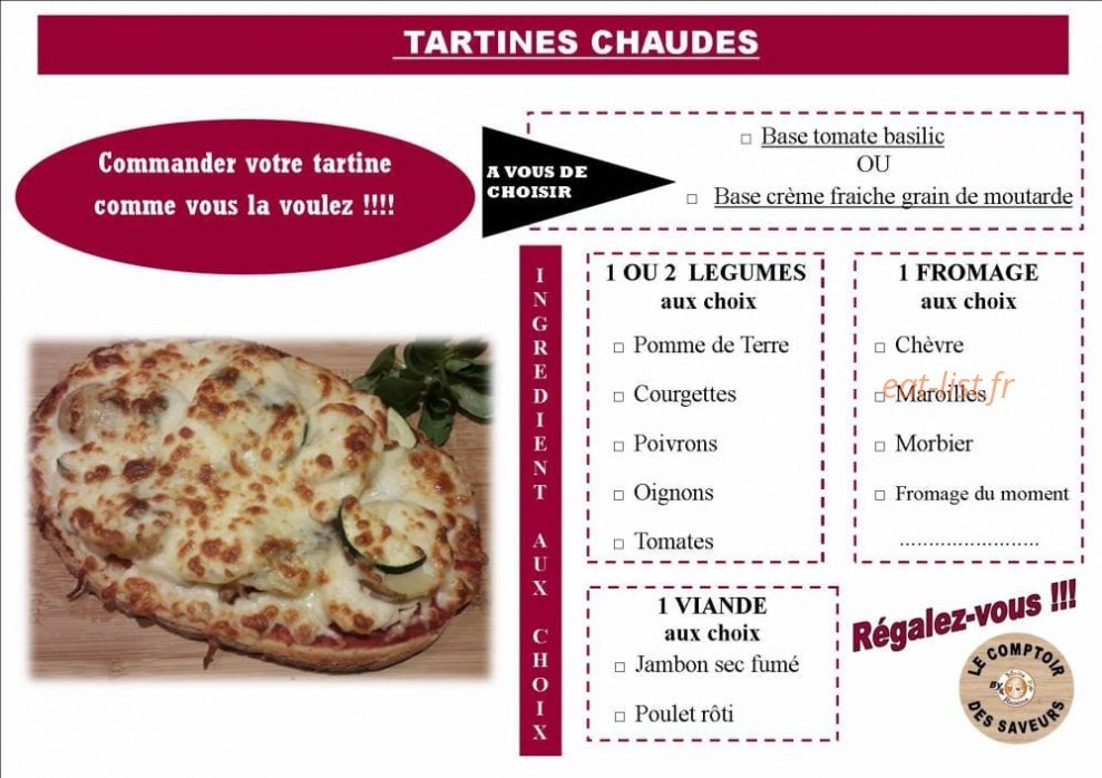 Le Comptoir des Saveurs — carte page 2