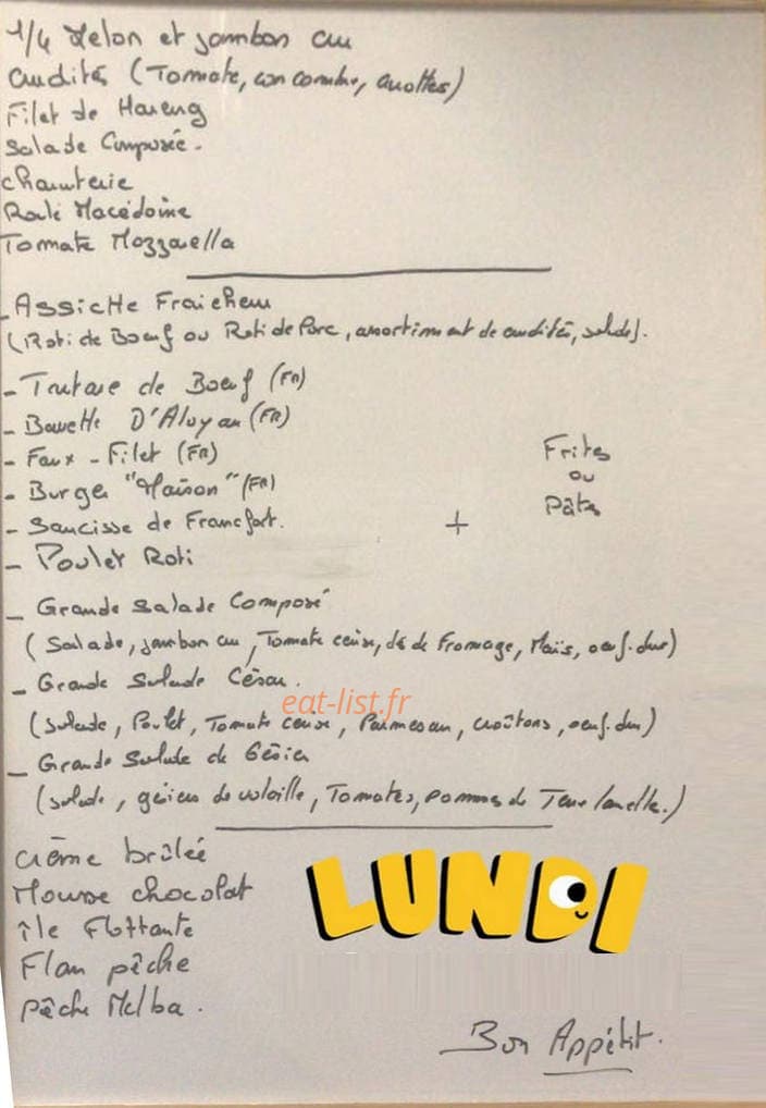 Resto rapid chez dom — carte page 1