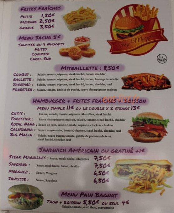 Chez Marylou — carte page 1