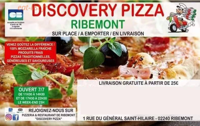 Pizzeria&restaurant Discovery pizza — carte page 1