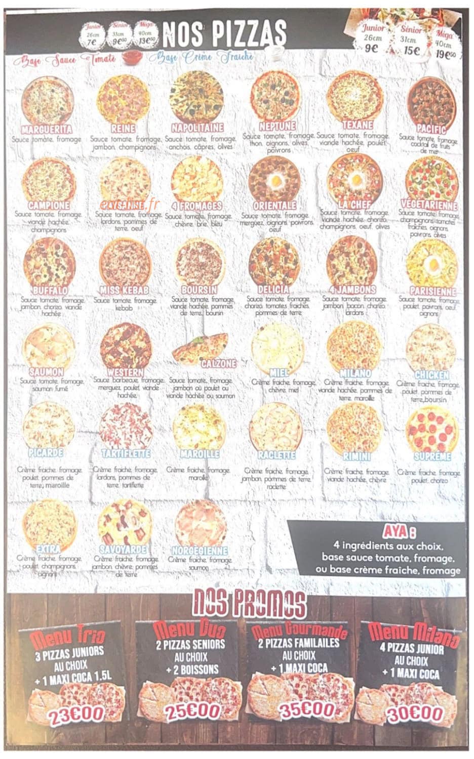 Milano Pizza — carte page 3