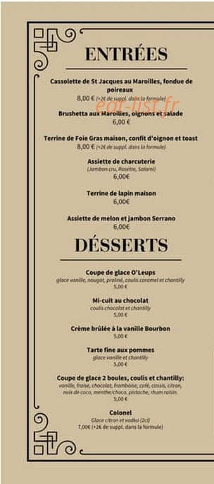 O'Leups — carte page 1