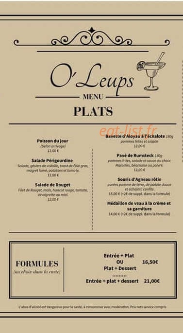 O'Leups — carte page 2