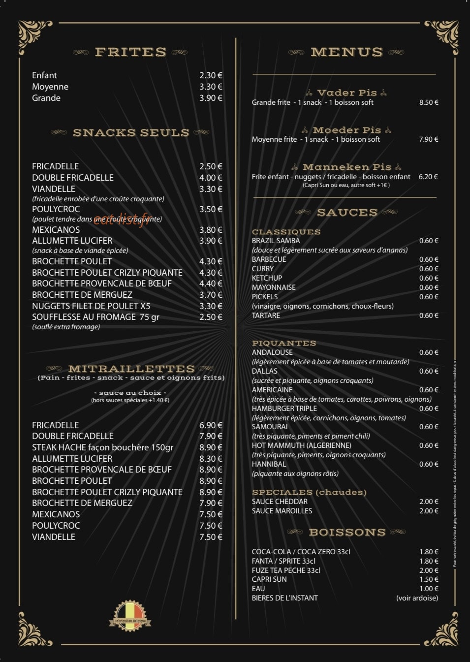 Au Ketje de Bruxelles — carte page 1