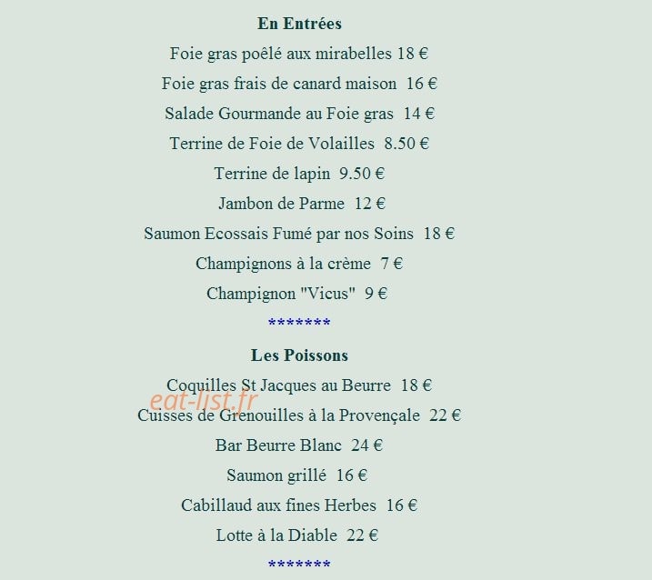 Hostellerie du Lion d'Or — carte page 2