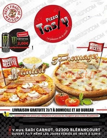Pizza Tasty — carte page 1