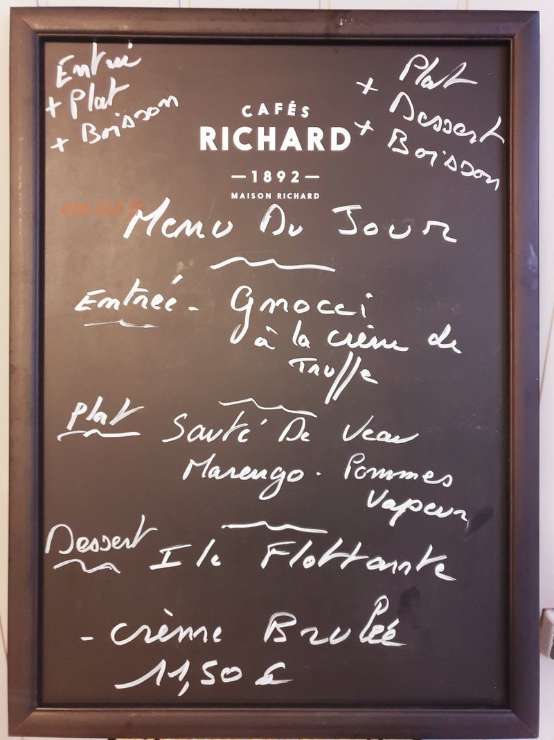Brasserie de la Résidence — carte page 1
