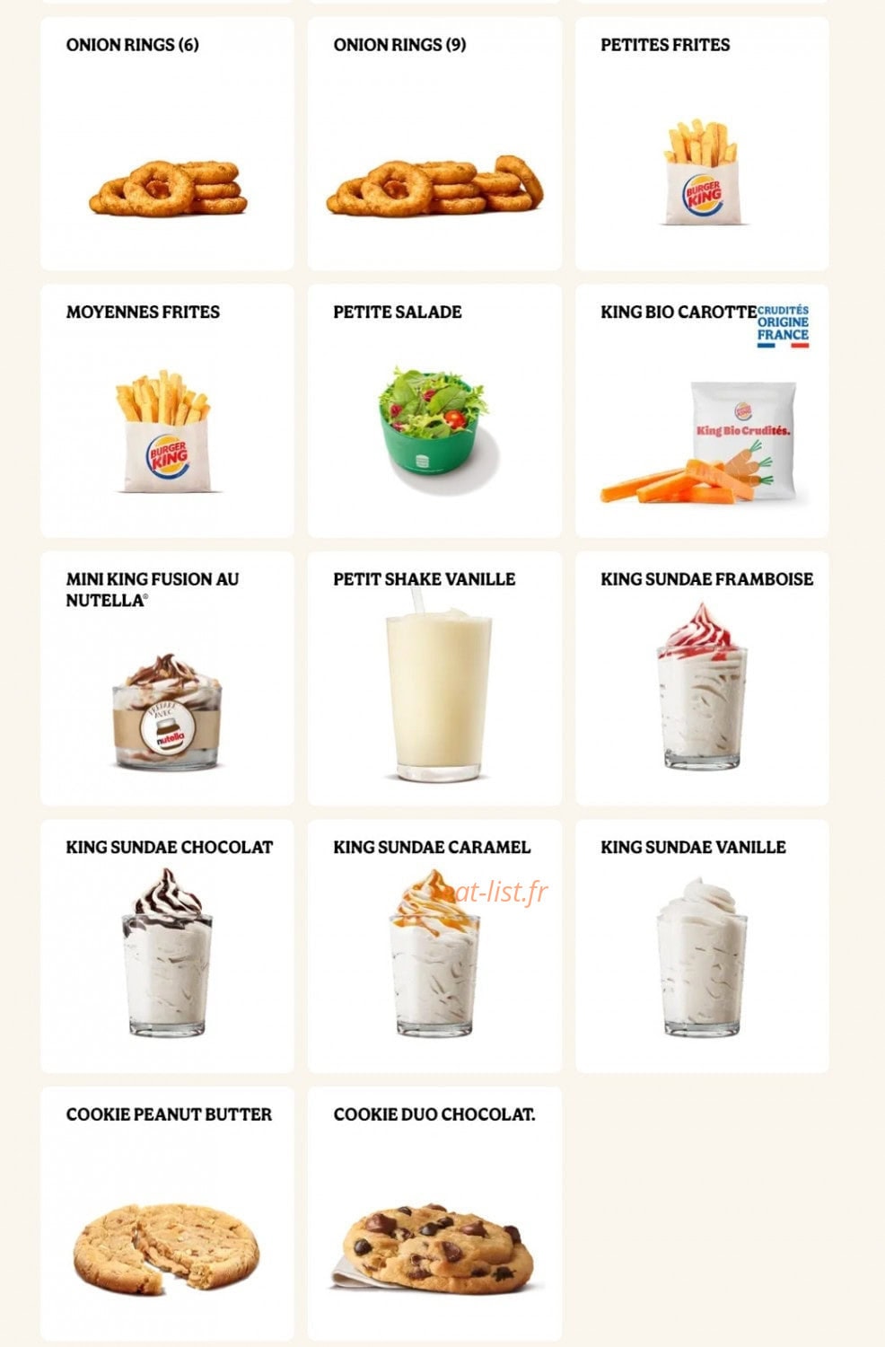 Burger King — carte page 13