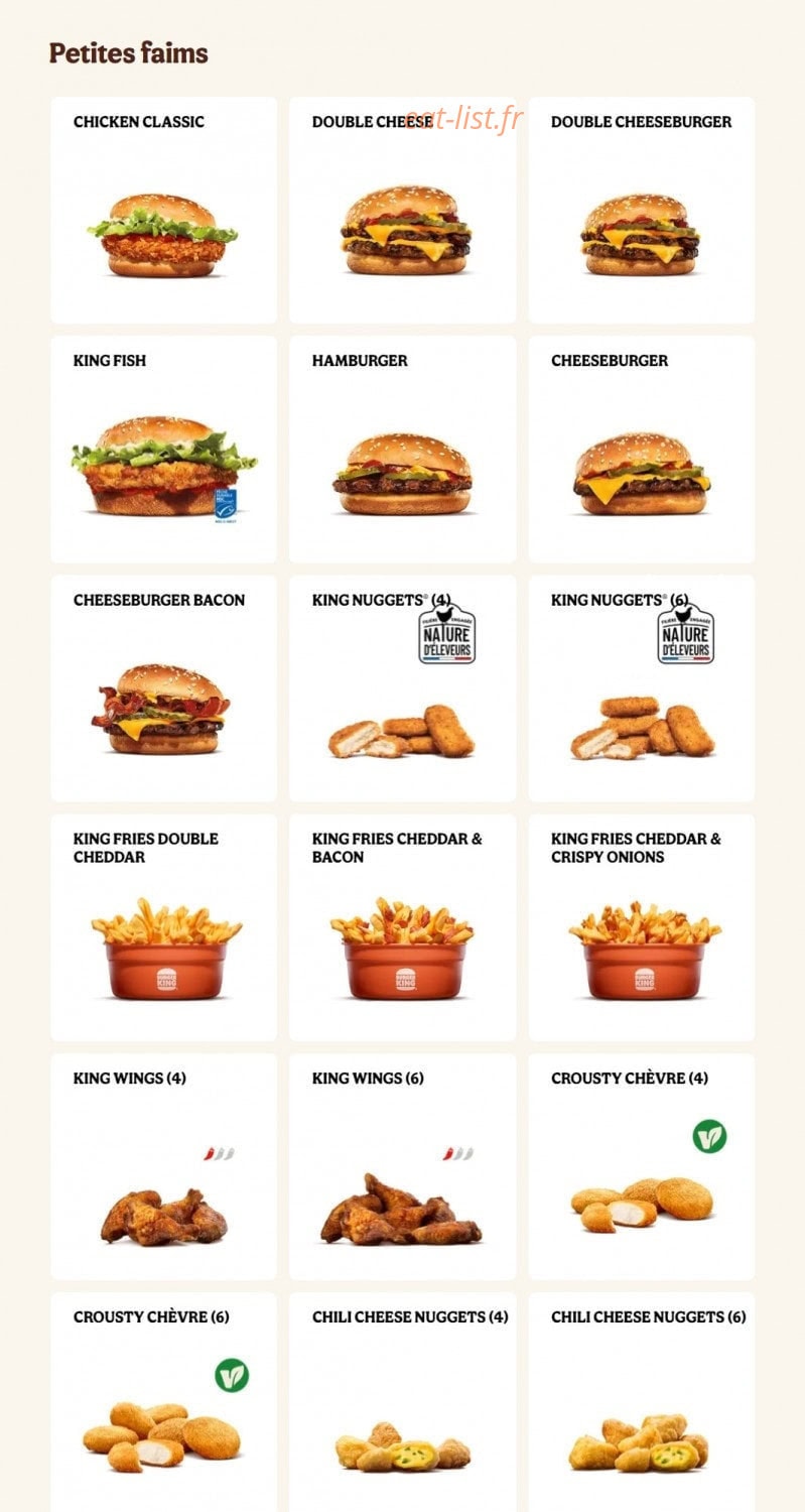 Burger King — carte page 12