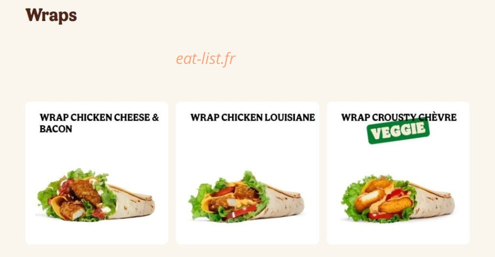 Burger King — carte page 8