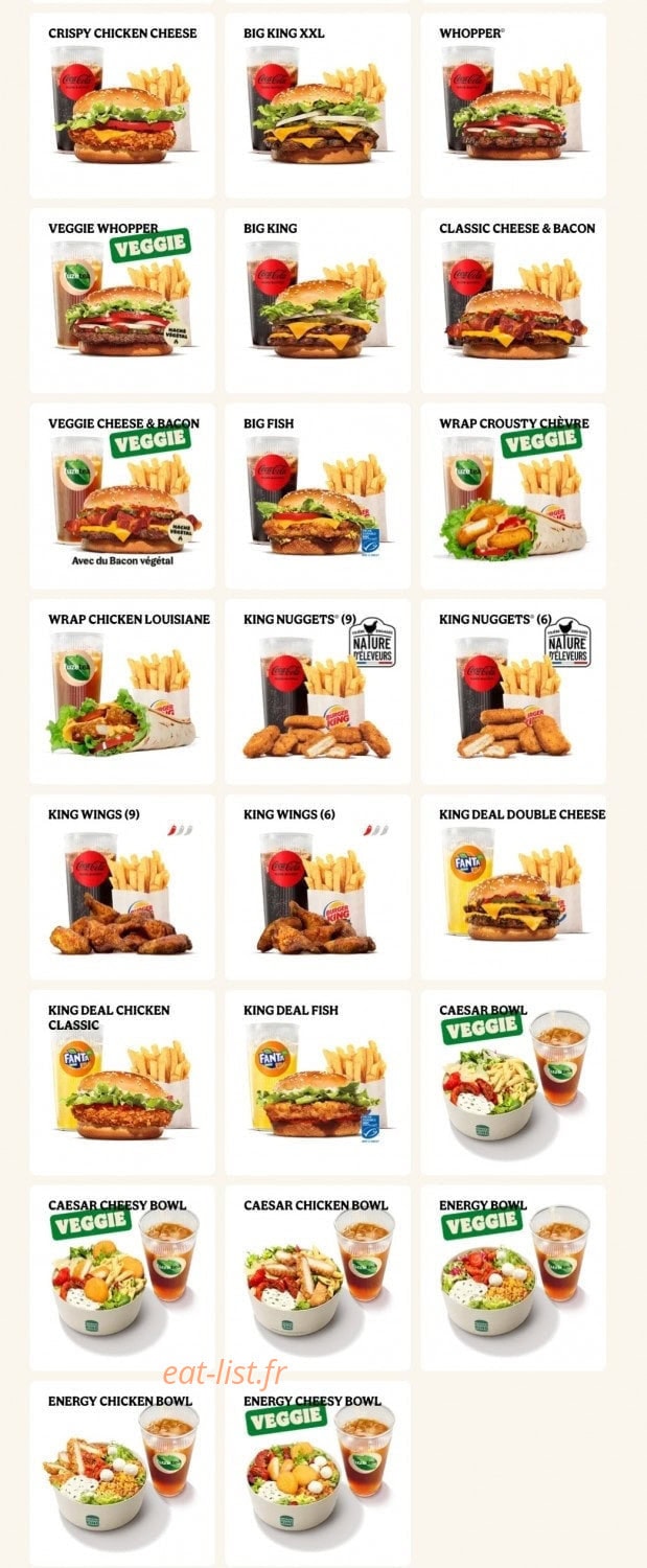 Burger King — carte page 4