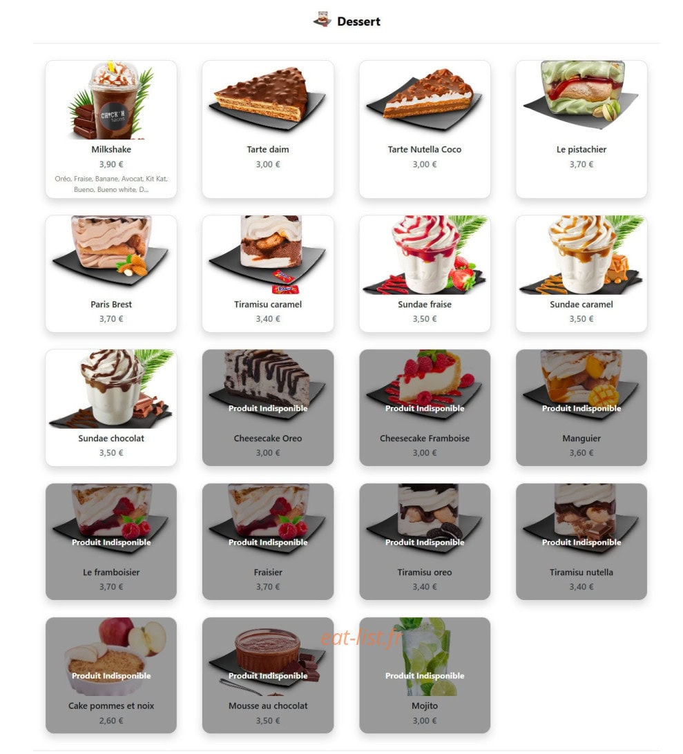 Chick'n Tacos — carte page 6